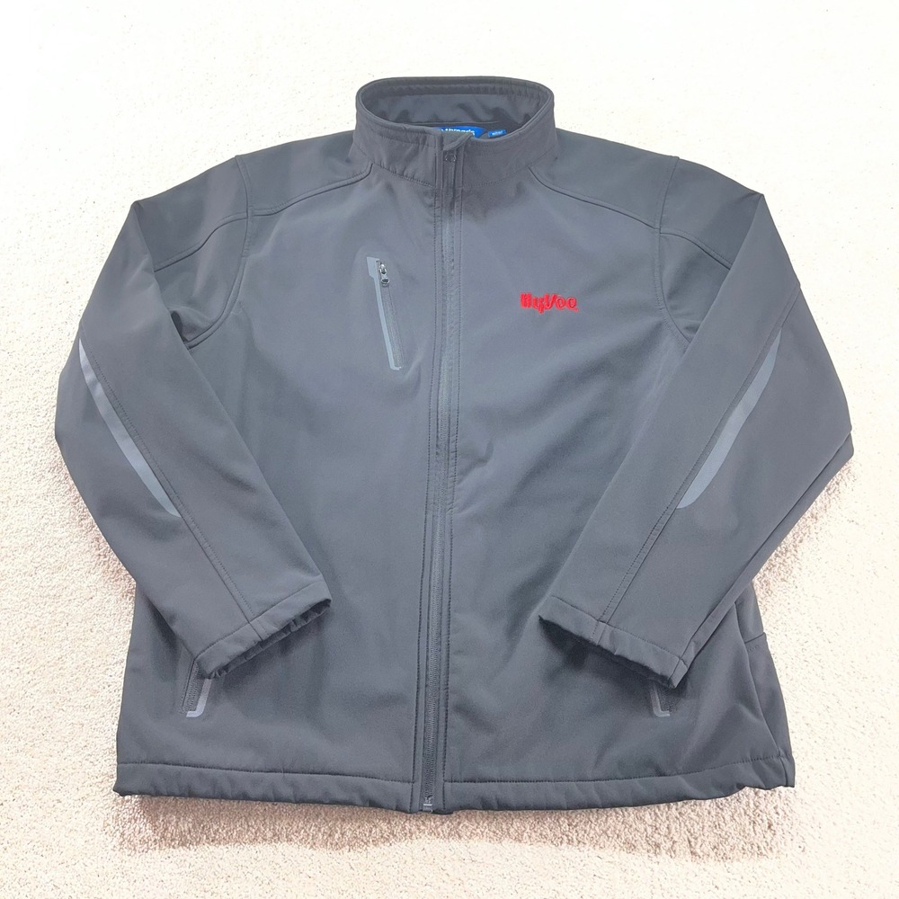 Threads Uniform Agency Softshell Jacket Mens XL Black HyVee Full Zip Fleece Line